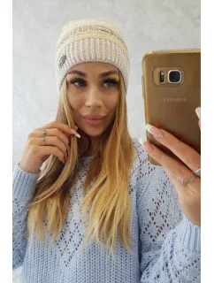 Fleecová čiapka Patrycja K254 žltá+béžová