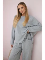 Bavlněná mikina kalhoty set šedá Bavlněná mikina kalhoty set šedá