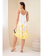 Dámské šaty na ramínka s potiskem žluté