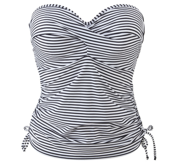Vrchný diel plaviek Swimwear Anya Stripe Bandeau Tankini black/white SW0891