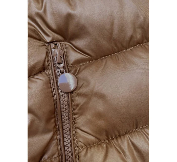 Dámska prešívaná zimná bunda s kapucňou v hnedej farbe (YP-22075-101) Dámska prešívaná zimná bunda s kapucňou v hnedej farbe (YP-22075-101)