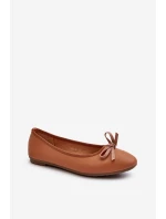 Balerínky z organickej kože s mašľou Camel Sandal