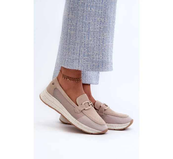 Dámske semišové mokasíny D&A Beige Dámske semišové mokasíny D&A Beige