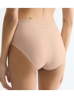 Dámske bavlnené midi nohavičky GO Daily 3P - BROWN - béžová 00LZ - SLOGGI