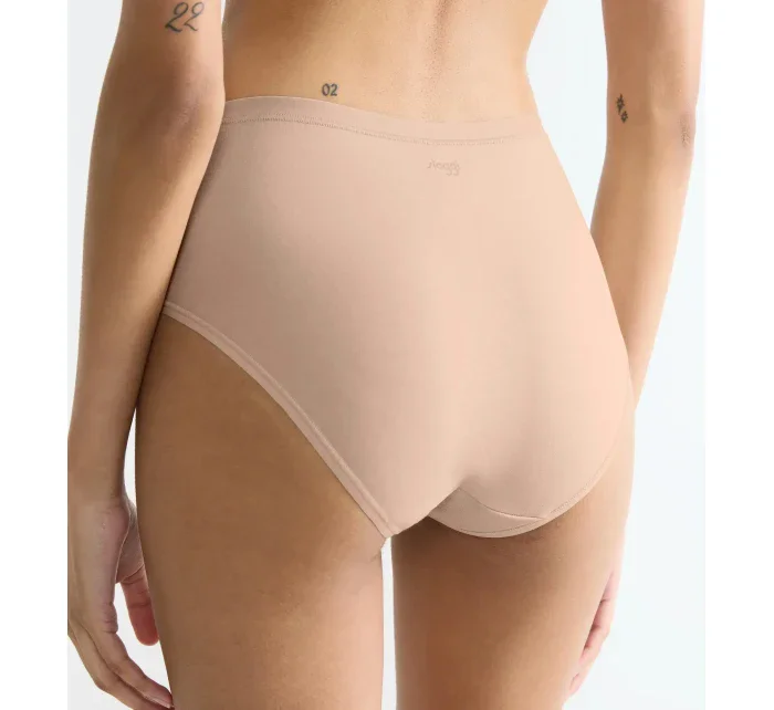 Dámske bavlnené midi nohavičky GO Daily 3P - BROWN - béžová 00LZ - SLOGGI