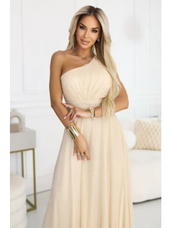 Dlouhé třpytivé večerní šaty na jedno rameno model 21943569 - numoco basic
