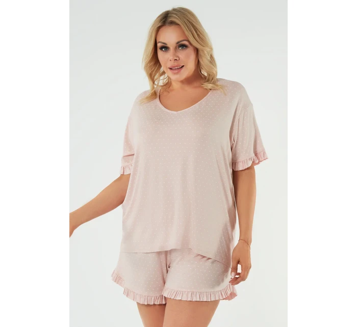 Talianska móda Puntini crêpe farba:print/powder pink