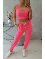 Súprava top+nohavice ružová neónová