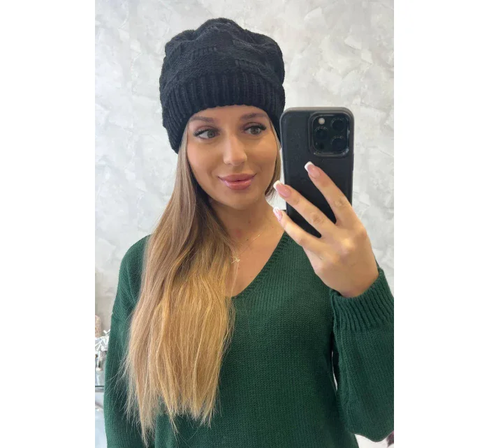 Dámska čiapka Nastia K373 čierna Dámska čiapka Nastia K373 čierna