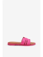 Dámské Pantofle Na Plochém Podpatku S Eko Fuchsie model 21688655 - Boto Dámské Pantofle Na Plochém Podpatku S Eko Fuchsie model 21688655 - Boto