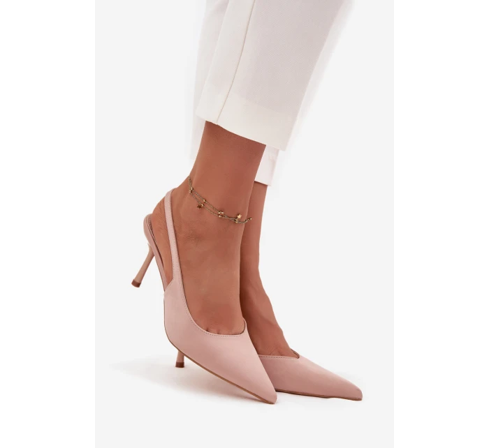 Szpilki Z Odkrytymi Piętami Beżowe Lenira