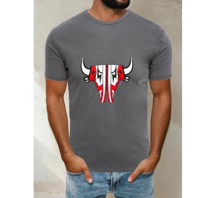 FashionStreet pánske grafitové tričko RX4931