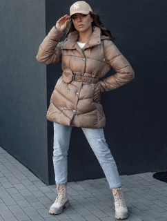 Dámsky prešívaný zimný kabát BLOOM camel FashionStreet TY4536