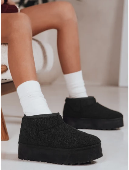 Dámske textilné snežnice s kožušinou čierne FashionStreet ZY1296