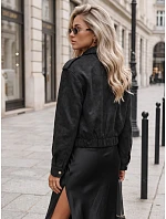 Dámska prechodná bunda z čierneho semišu FashionStreet TY5875 Dámska prechodná bunda z čierneho semišu FashionStreet TY5875