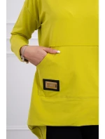 Mikina s dlhým chrbtom a kapucňou kivi