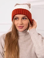 Fleecová čiapka Bojana K265 červená+ecru+beige