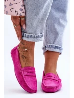 Damskie Zamszowe Mokasyny Różowe Lenvie