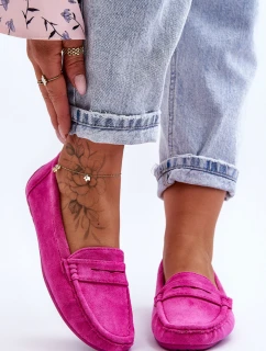 Damskie Zamszowe Mokasyny Różowe Lenvie