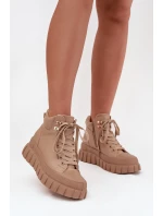 Dámské zateplené kozačky trapery na platformě Camel model 21747749 - Boto