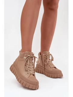 Dámské zateplené kozačky trapery na platformě Camel Carenna