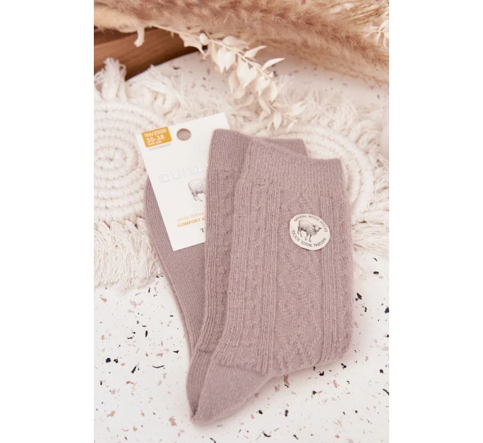 Dámské vlněné šedé ponožky
