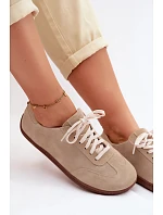 Kožené semišové dámské tenisky Barefoot Zazoo N1243 Béžové