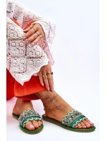 Dámské zdobené pantofle Zelene Bellisa