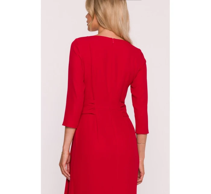 Šaty s volánom S425 červené - Stylove