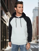 Pánska základná mikina s kapucňou svetlo šedá FashionStreet BX5894