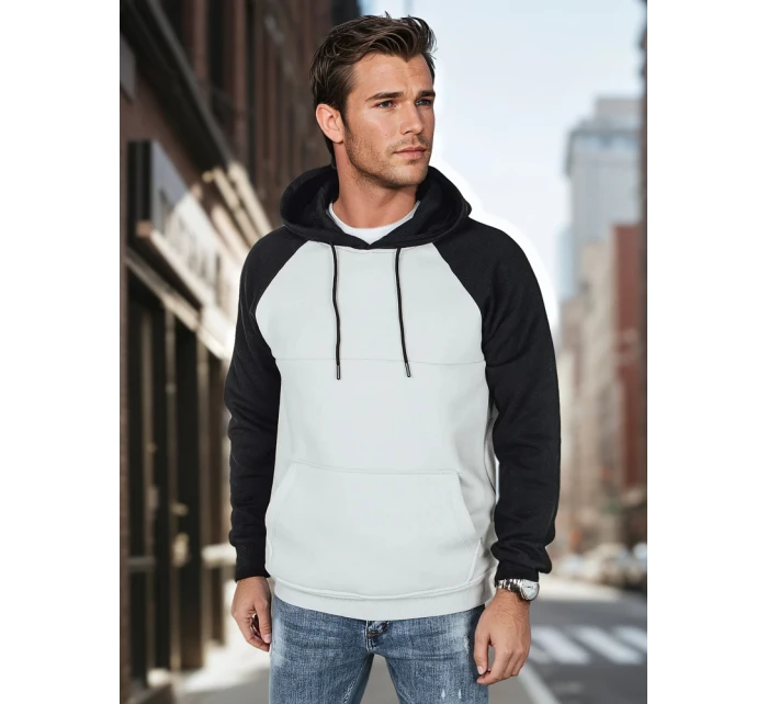 Pánska základná mikina s kapucňou svetlo šedá FashionStreet BX5894