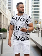 Pánske tričko s potlačou svetlo šedé FashionStreet RX5675