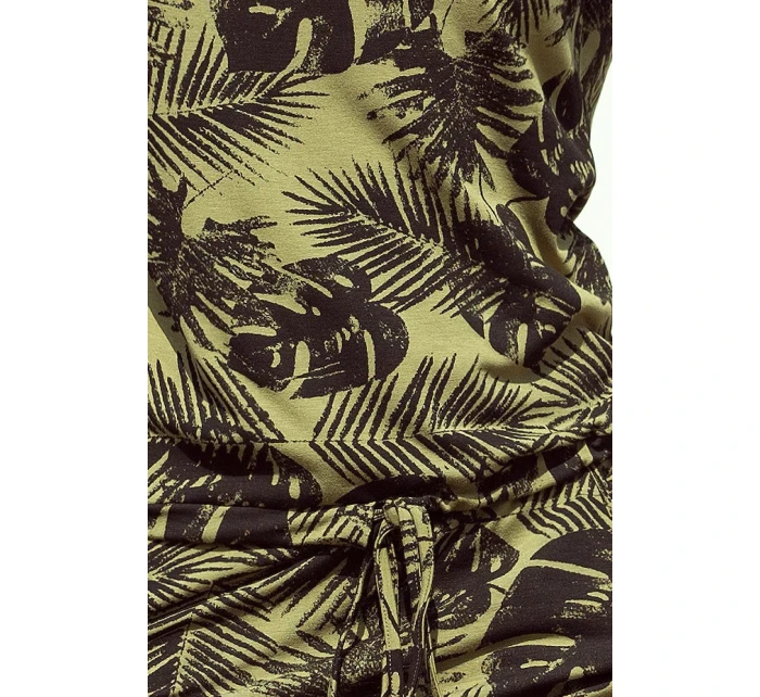 Dámské sportovní šaty v barvě khaki se vzorem kulatých listů model 6342256 - numoco