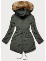 Armádne sivá obojstranná dámska zimná bunda (m-21508)