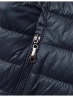 Tmavě modrá prošívaná vesta s kapucí model 18914568 - J.STYLE