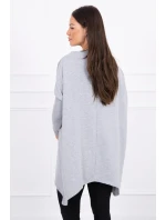 Oversize mikina s asymetrickými bokmi šedá