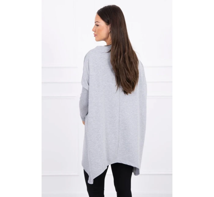 Oversize mikina s asymetrickými bokmi šedá