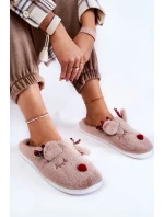Dámské vánoční kožešinové pantofle se model 21605221 béžovou Claire - Boto