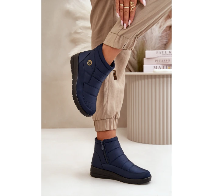 Śniegowce Damskie Ocieplane Granatowe Helis Śniegowce Damskie Ocieplane Granatowe Helis