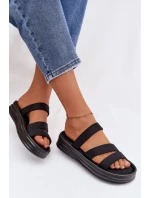 dámské pantofle na platformě s pásky Černé model 21943290 - Boto dámské pantofle na platformě s pásky Černé model 21943290 - Boto