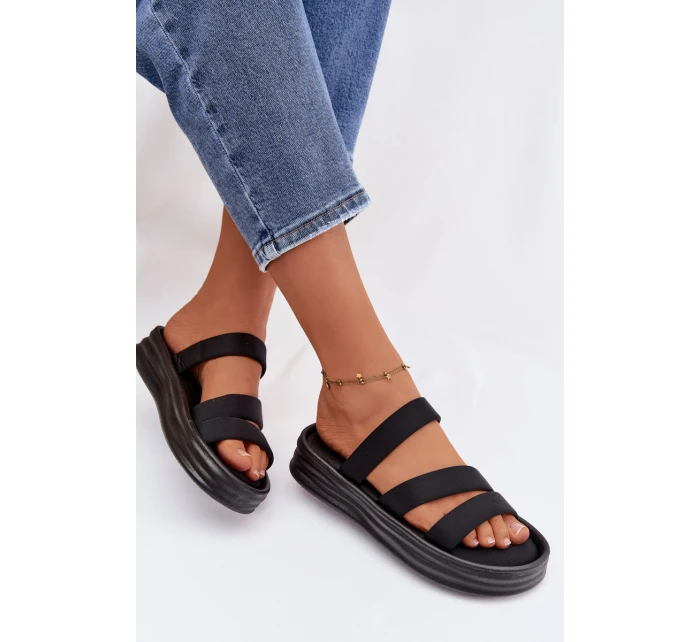 dámské pantofle na platformě s pásky Černé model 21943290 - Boto dámské pantofle na platformě s pásky Černé model 21943290 - Boto