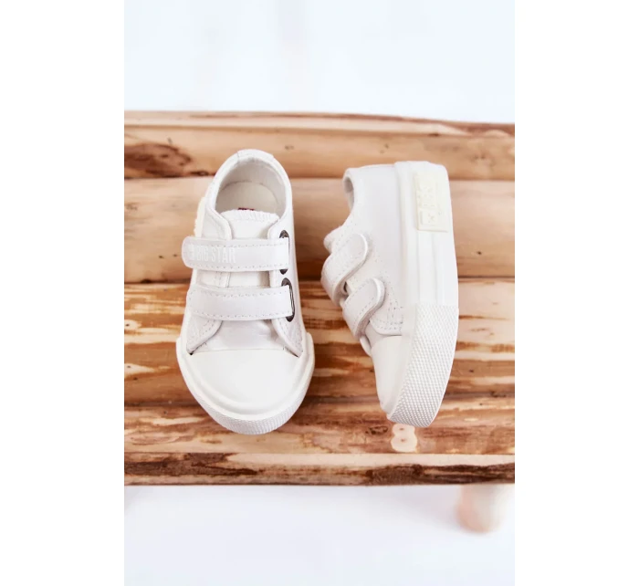 Dětské kožené tenisky na suchý zip BIG STAR KK374091 Bílá