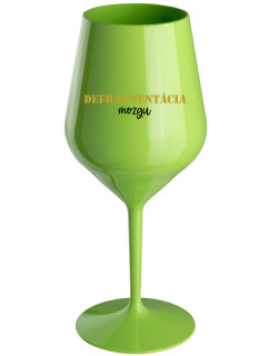DEFRAGMENTÁCIA MOZGU - zelená nerozbitná sklenice na víno 470 ml