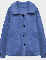 Prehoz na posteľ s krátkymi gombíkmi alpaka modrý (537)