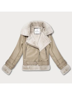 Zimná bunda v teplej béžovej farbe s kožušinovou podšívkou Glakate (238025##)