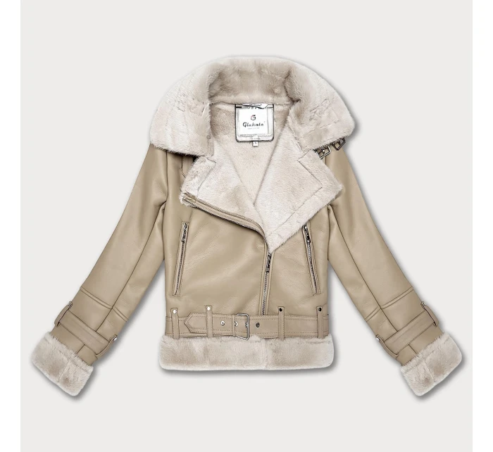 Zimowa ramoneska na  beż model 21783437 - Glakate