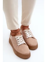 Trampki Damskie MEMORY FOAM SYSTEM BIG STAR NN276002 Ciemnobeżowe