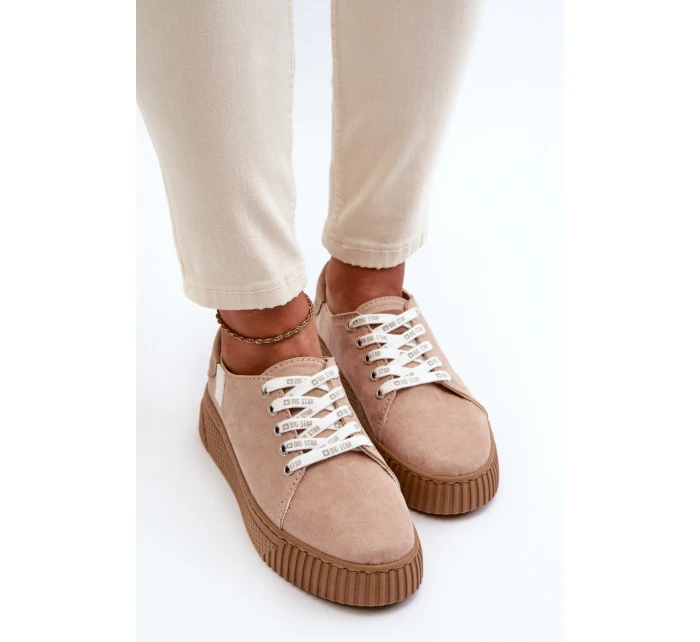 Trampki Damskie MEMORY FOAM SYSTEM BIG STAR NN276002 Ciemnobeżowe