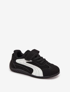 Dětské sportovní boty s přezkou Černo-bílé Perrin