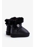Černé Bessie Zateplené Sněhule S Kožešinou Černé Bessie Zateplené Sněhule S Kožešinou